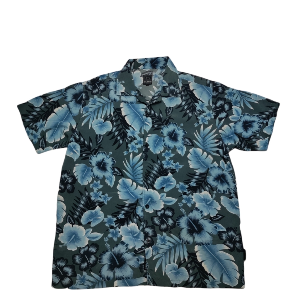 Blend Of America Men's Size L Hawaiian Shirt Floral Tropical Fresh